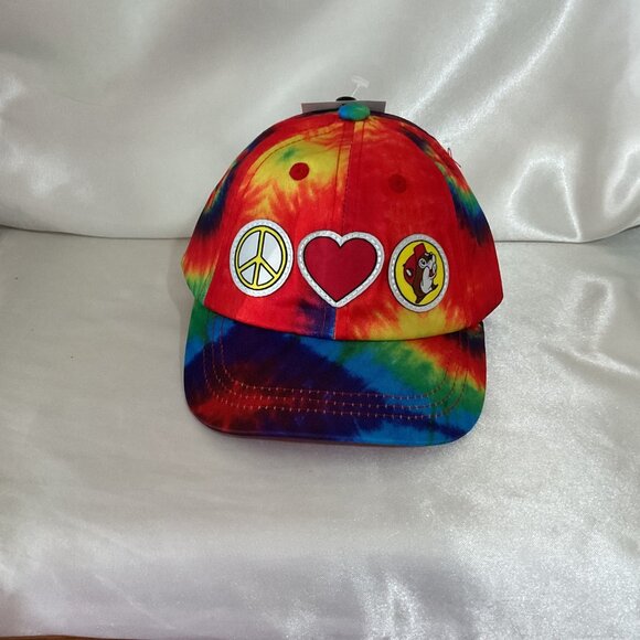 Infant  Tie-Dye Buc-ees Adjustable Baseball Cap With Peace Heart Beaver Embroid - Picture 1 of 4